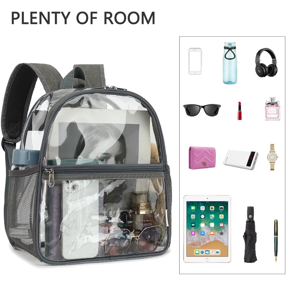 Clear Backpack with Multiple Pockets NWT - image 5